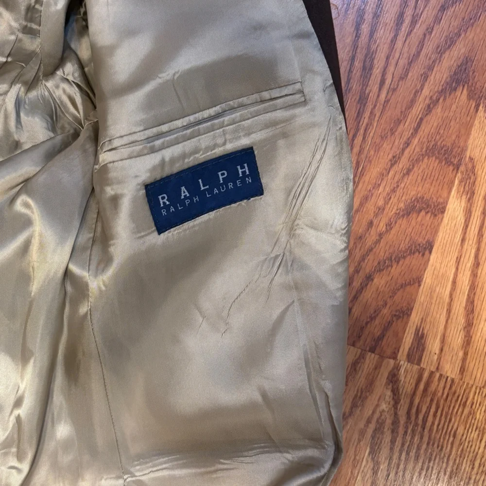 Ralph Lauren‎ Chocolate Men's 2 Button Microfiber Blazer 46T Preppy Dapper